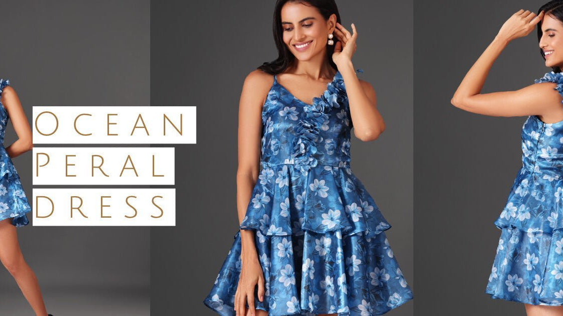 Latest Sumer Fashion Dresses in 2025  - Ocean Pearl Organza Dress - Meeami Fashion