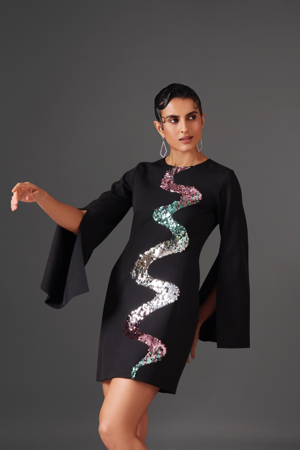 Ombre Mirage Dress - Designer party Cocktail Dress - Meeami Fashion