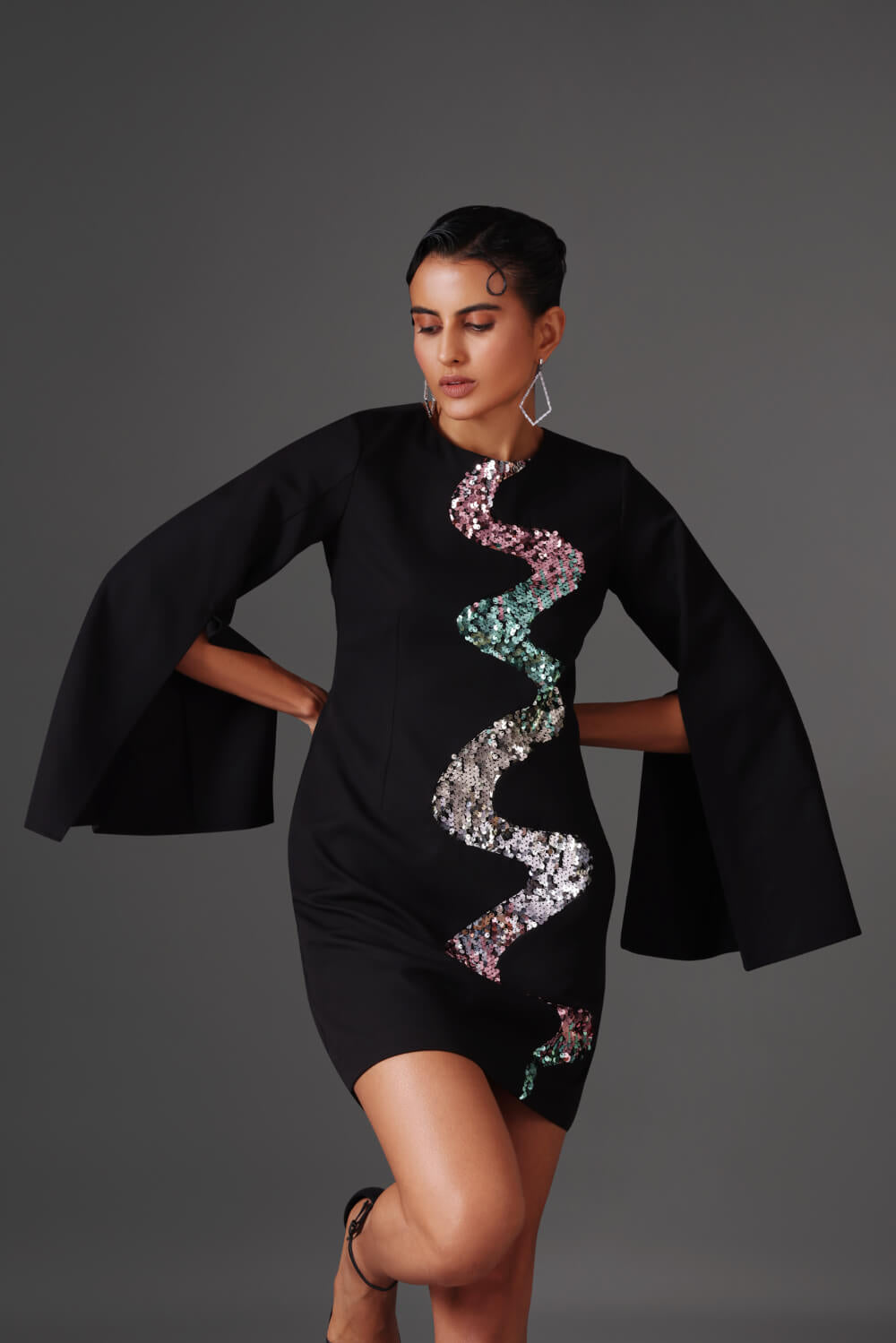 Ombre Mirage Dress - Designer party Cocktail Dress - Meeami Fashion