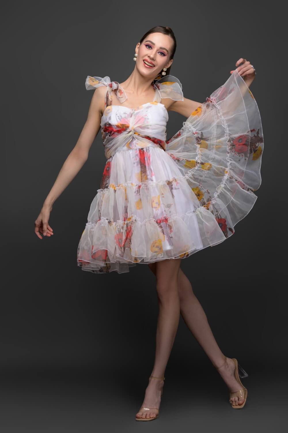 Floral Organza Dress - Summer Fashion - Meeami Fashion