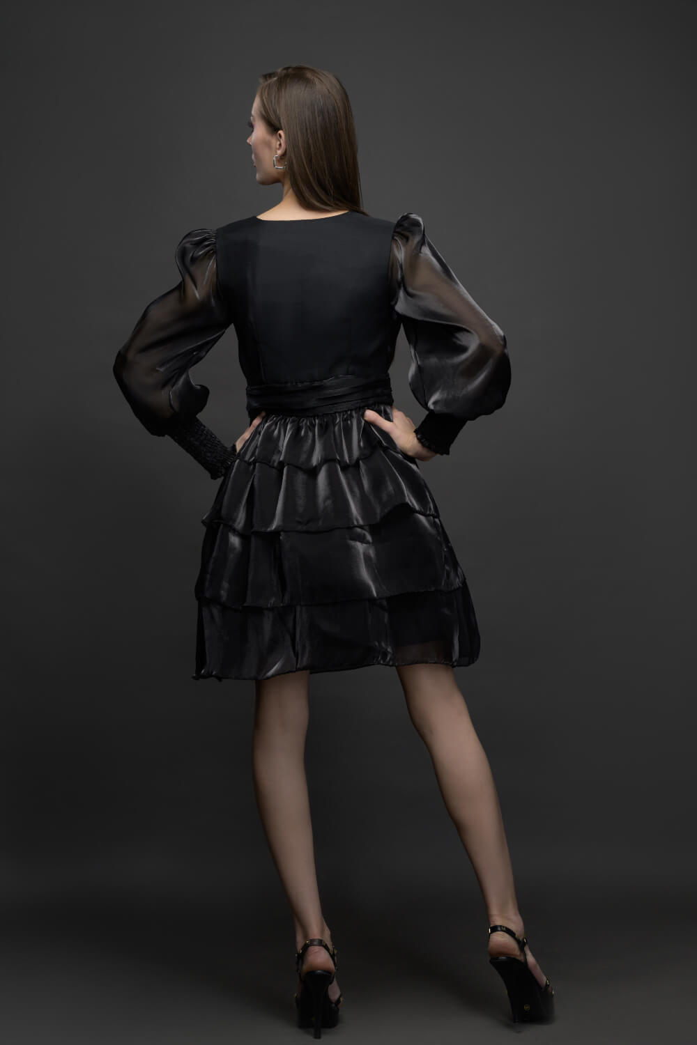 Ebony Glam Dress - Summer Organza Fashion - Meeami Fashion