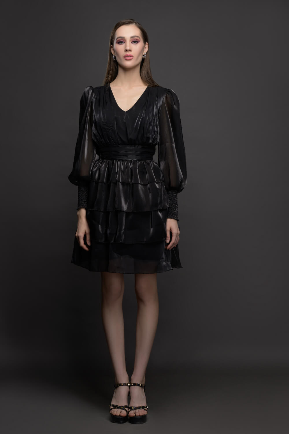 Ebony Glam Dress - Summer Organza Fashion - Meeami Fashion