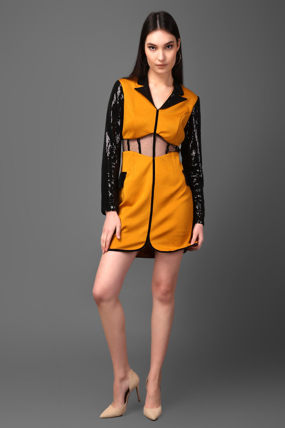 Golden Hues Corset Dress - Cocktail Dress - Meeami Fashion