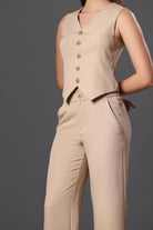 Beige Bliss Coord Set - A perfect Formal Fashion - Meeami Fashion