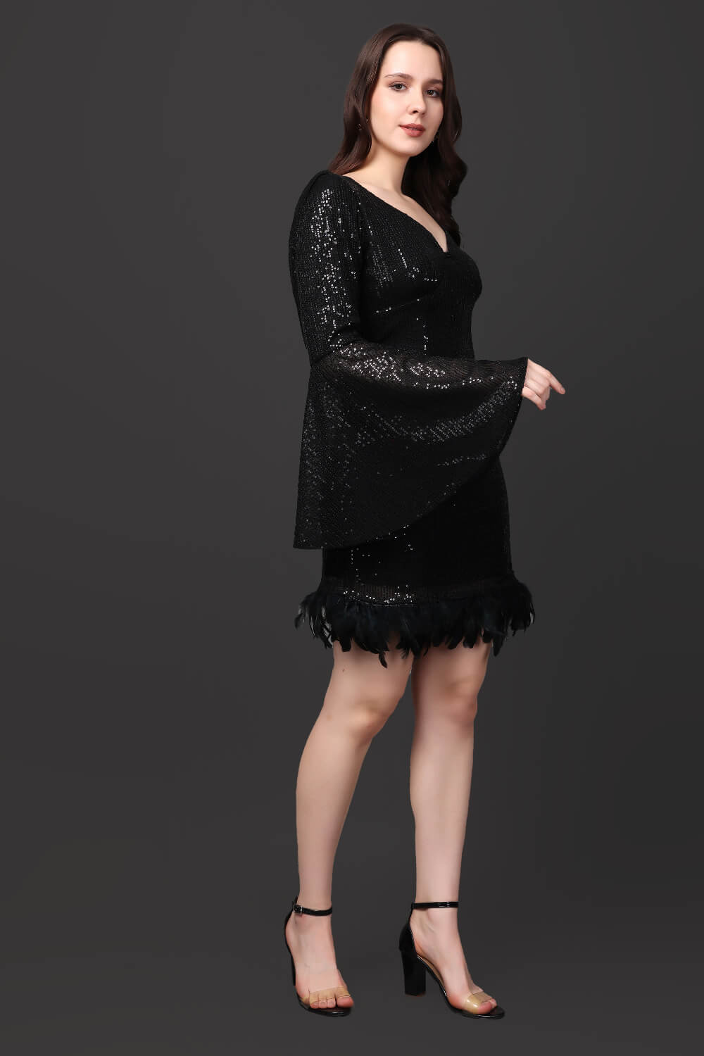 Black Cowl Dress - Meeami Fashion