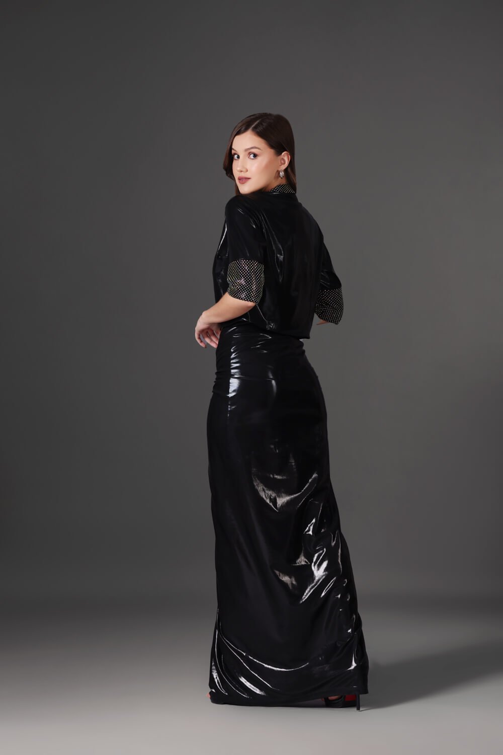 Black Noir Ensemble - Indo Western Style - Meeami Fashion