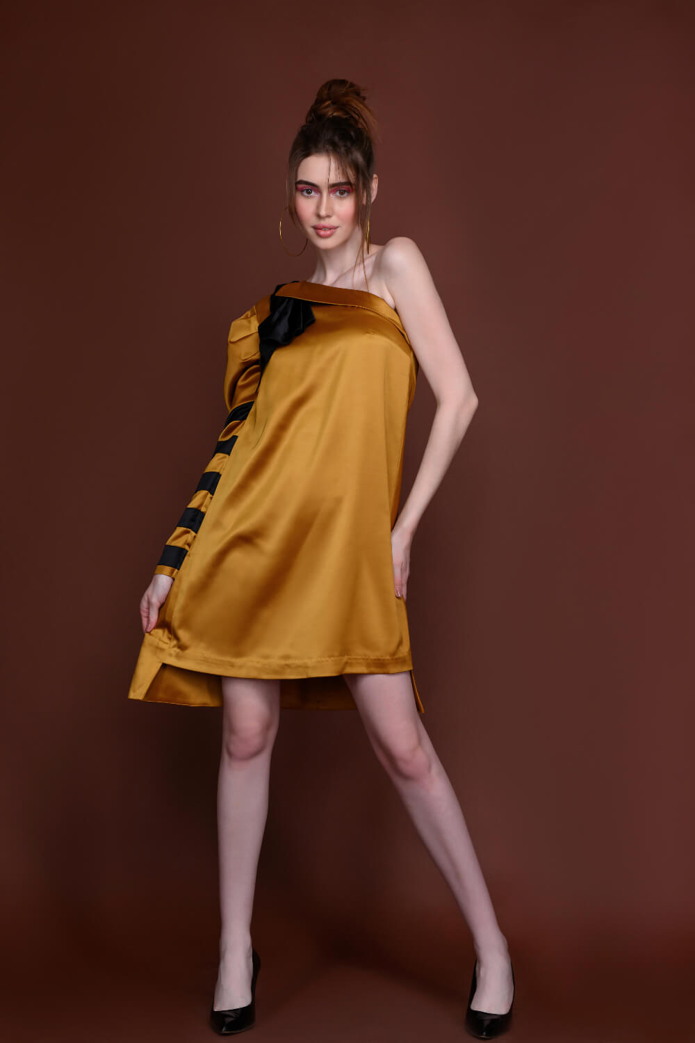 Cameltin Party One Shoulder Dress - Meeami Fashion