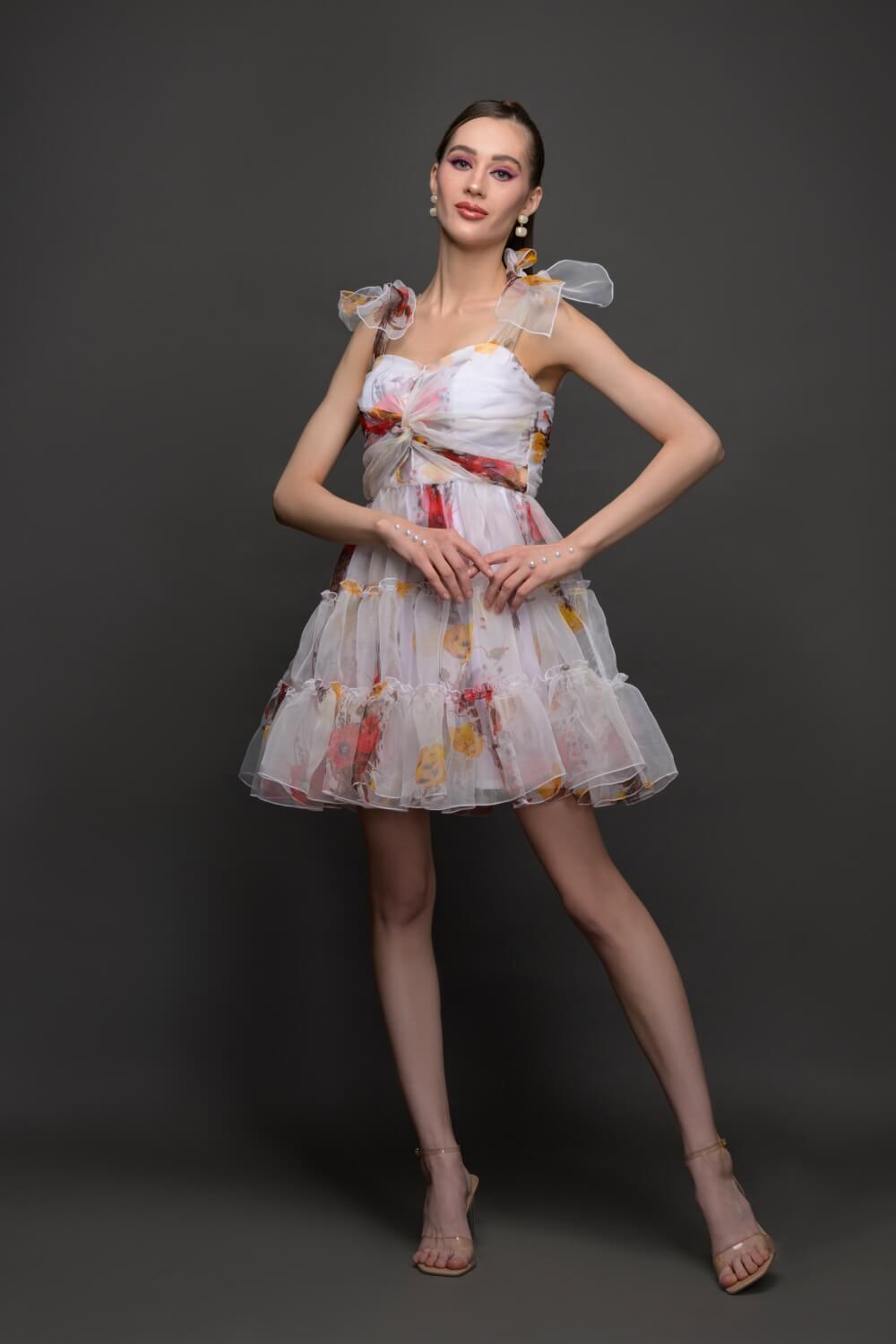 Floral Organza Dress - Summer Fashion - Meeami Fashion