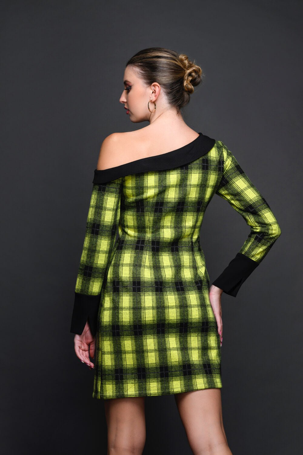 Forest Tweed Dress - Meeami Fashion