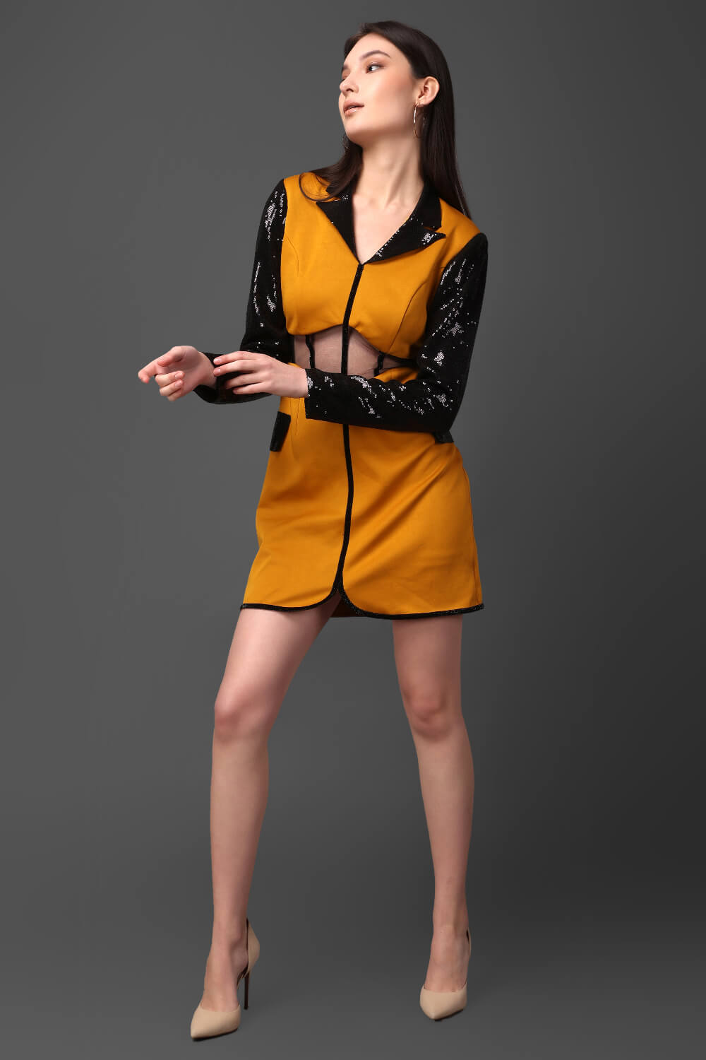 Golden Hues Corset Dress - Cocktail Dress - Meeami Fashion