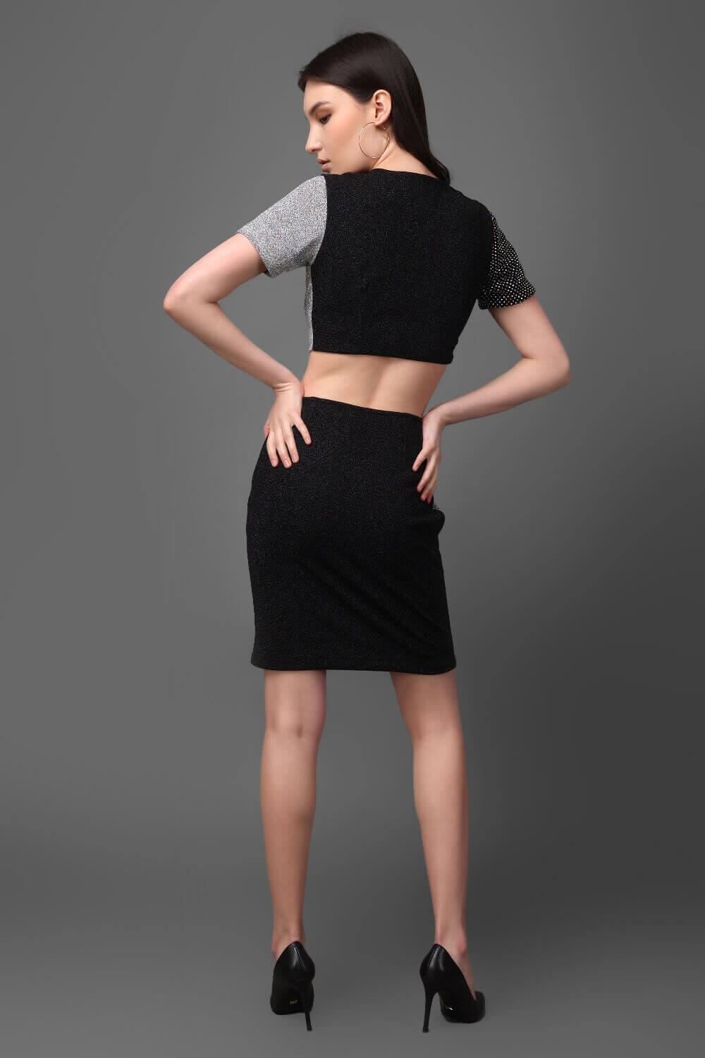 Grey Shine Coord Set - Meeami Fashion