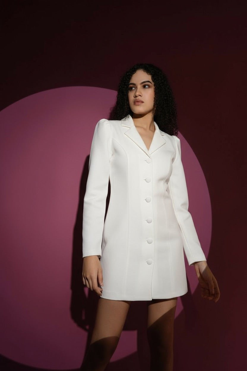 Ivory Vogue Blazer Dress - Meeami Fashion