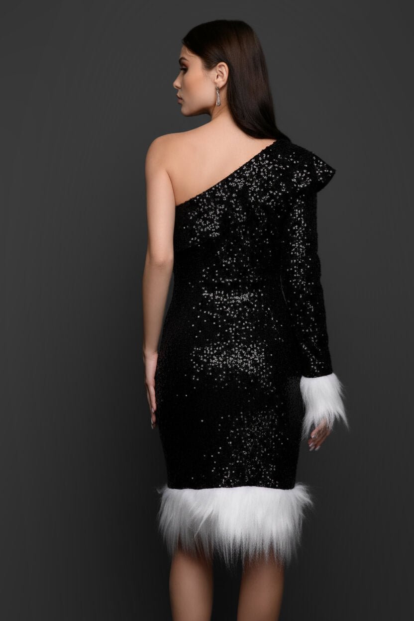 Noir Frost Luxe Sequin Dress - Meeami Fashion