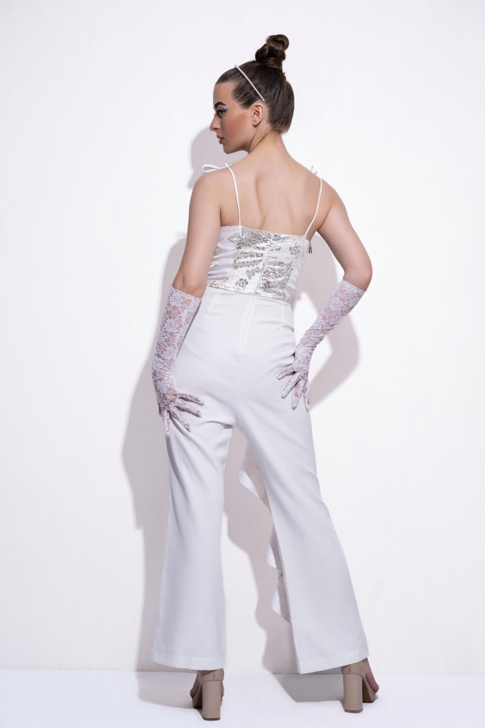 Pelican Frill Jumpsuit - Meeami Fashion