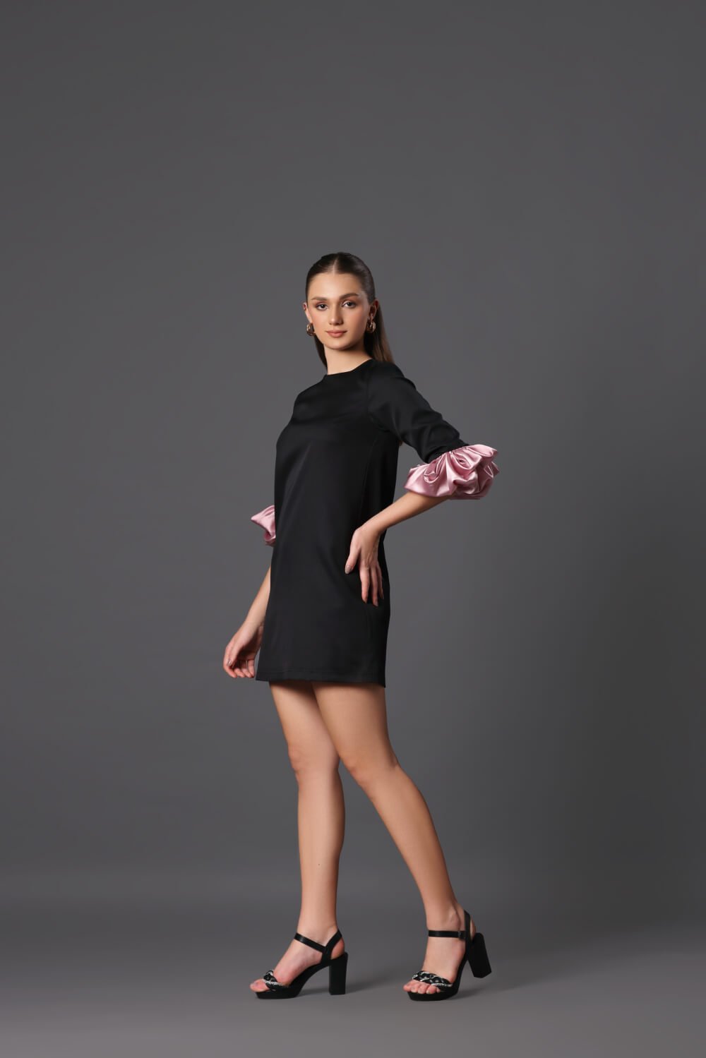 Petal Noir Dress - Meeami Fashion