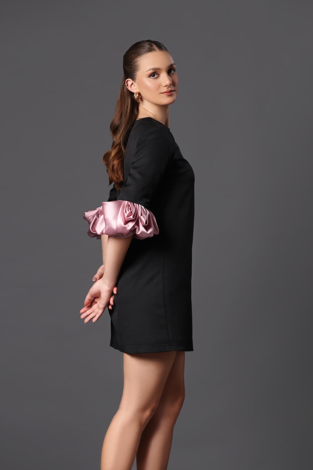 Petal Noir Dress - Meeami Fashion