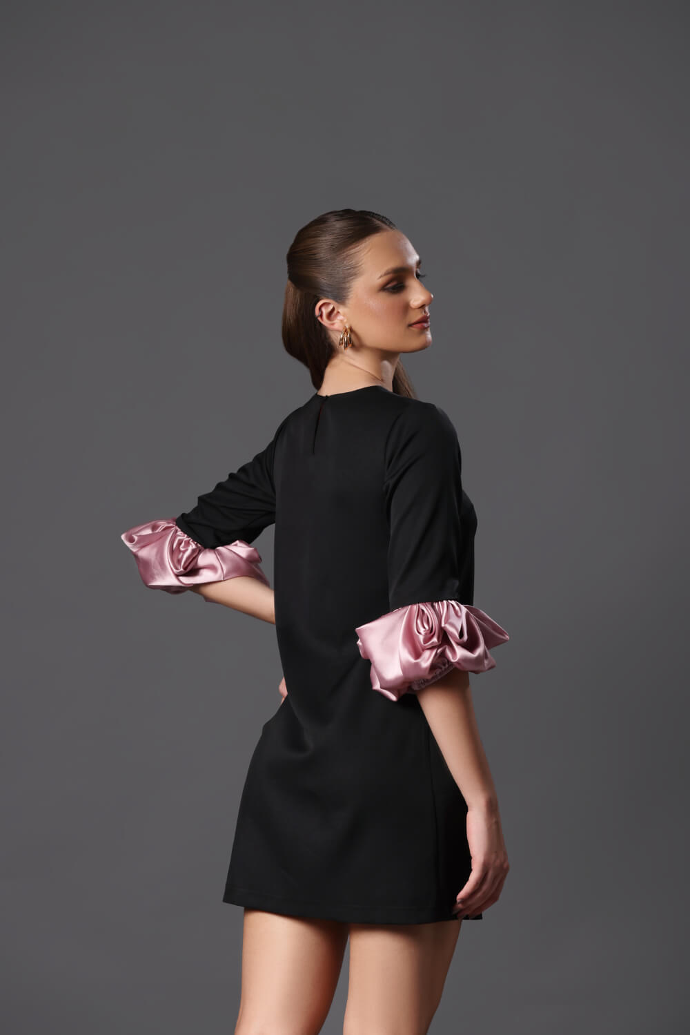 Petal Noir Dress - Meeami Fashion