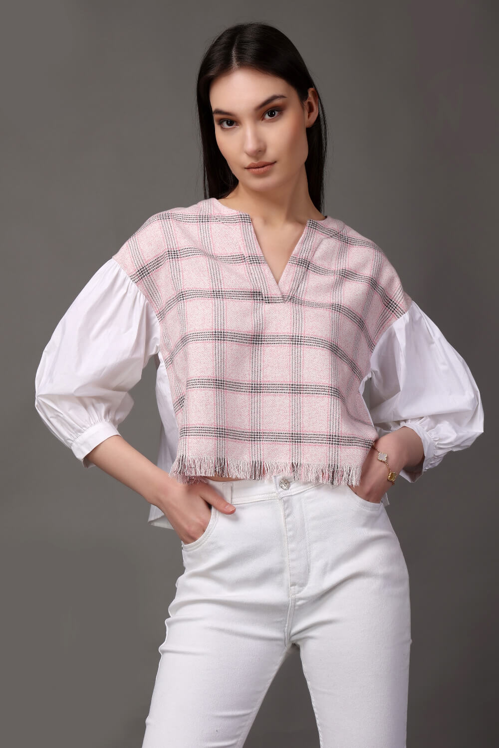 Pink Paradise Tweed Top - Meeami Fashion