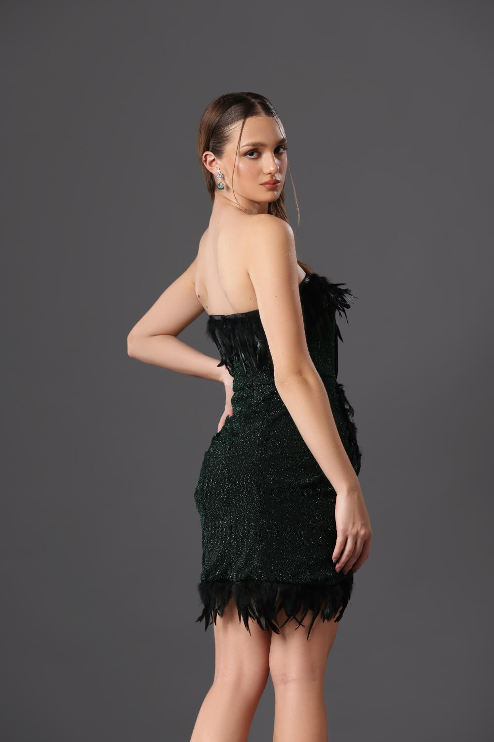 Poetic Feather Off Shoulder Dress - Party Fusion - Meeami Fashion