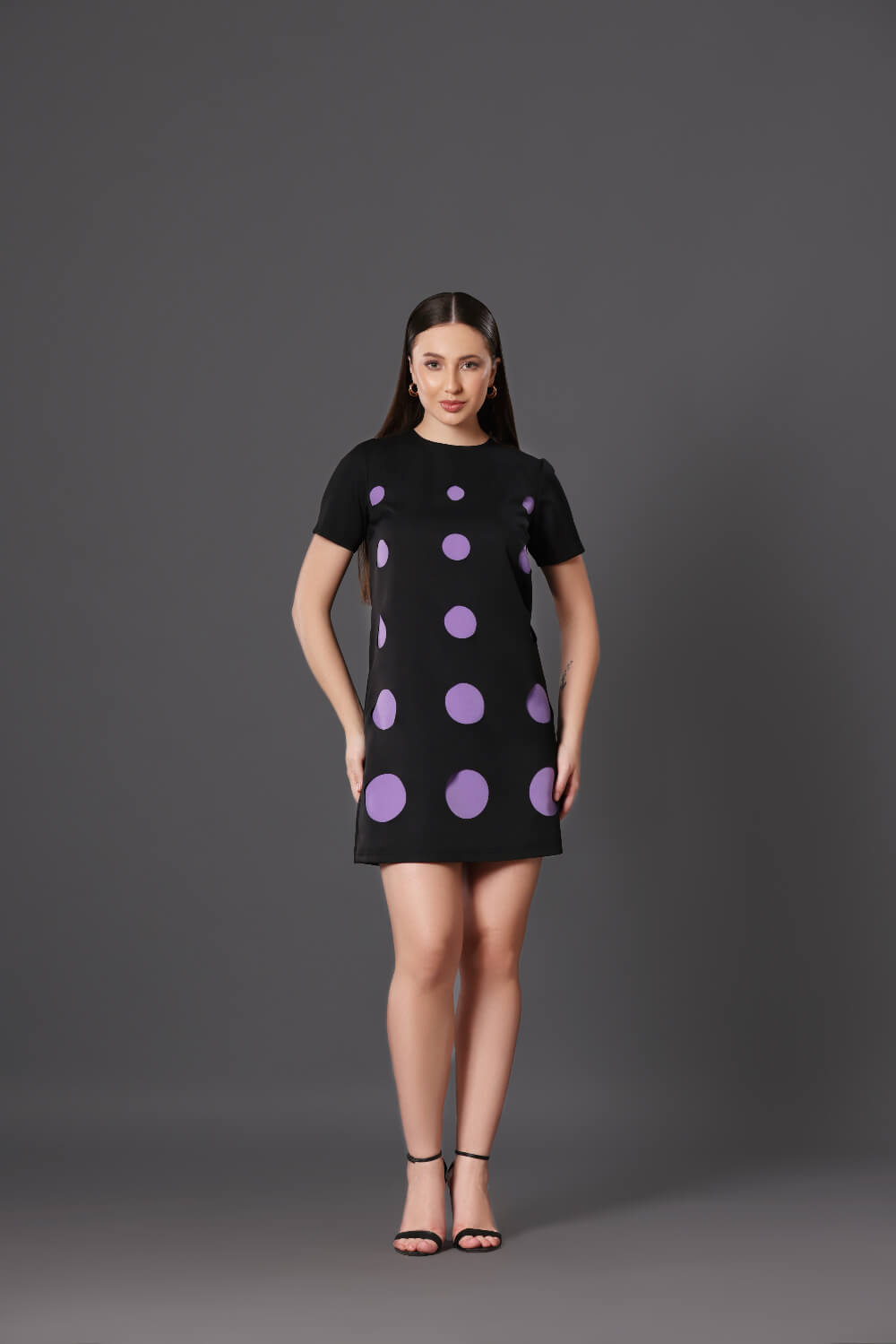 Polka Cut Dress - Meeami Fashion