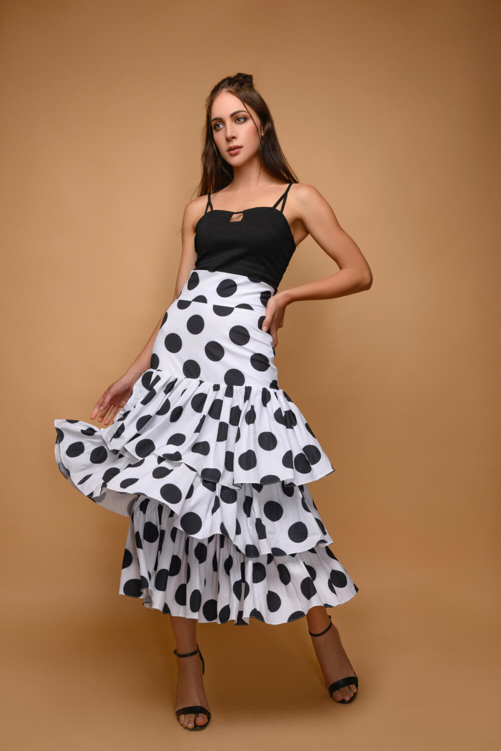 Polka Queen Long Dress - Meeami Fashion
