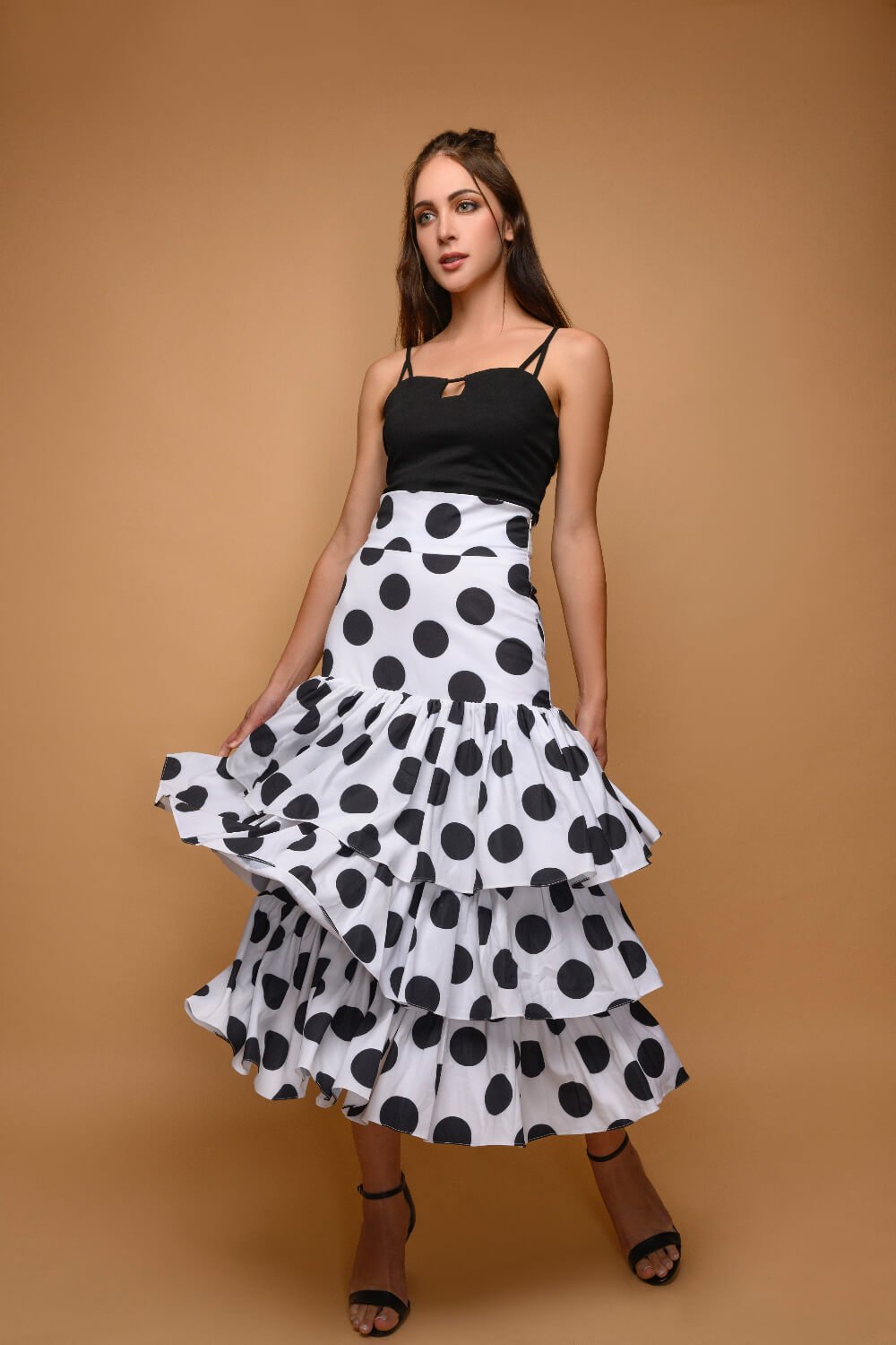 Polka Queen Long Dress - Meeami Fashion