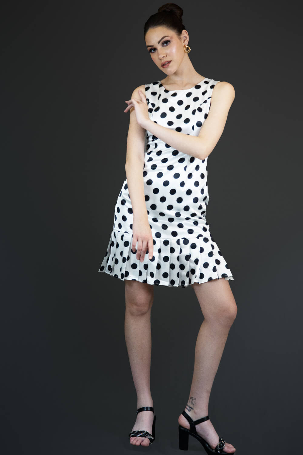 Satin Polka Love Dress - Meeami Fashion