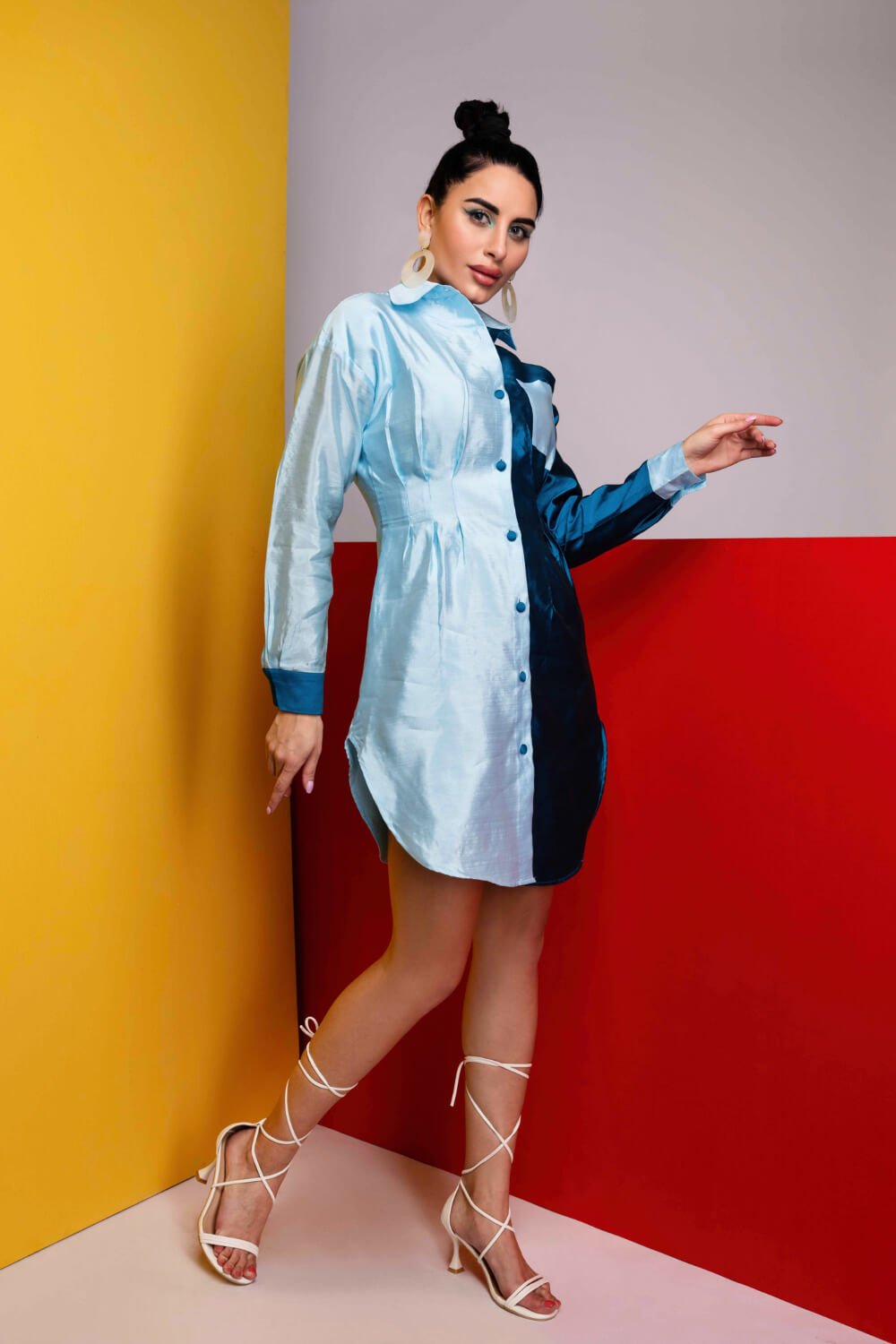 Sea Duet Shirt Dress - Meeami Fashion