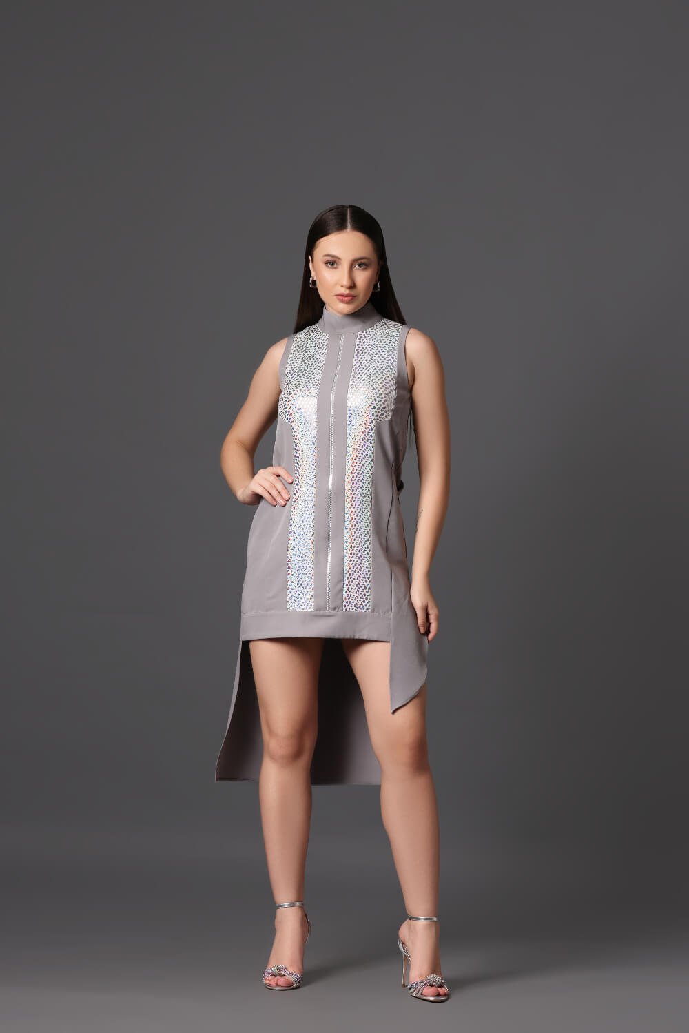 Silver Mirage Dress - Meaami Luxe - Meeami Fashion
