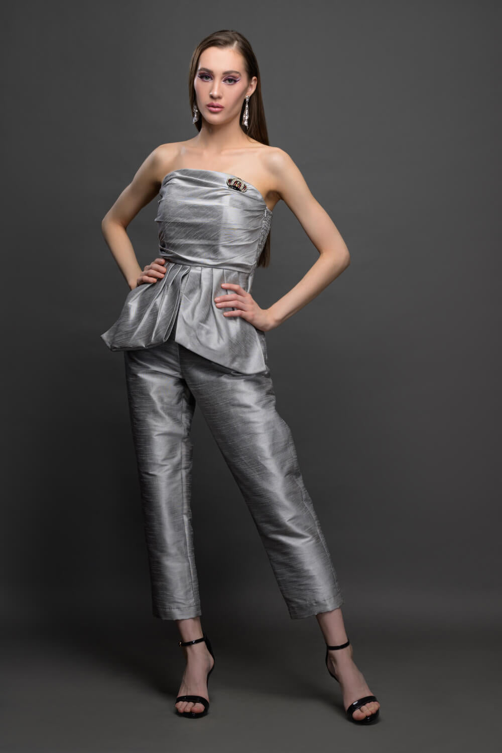 Silver Moonbeam Jumpsuit - Meeami Fashion
