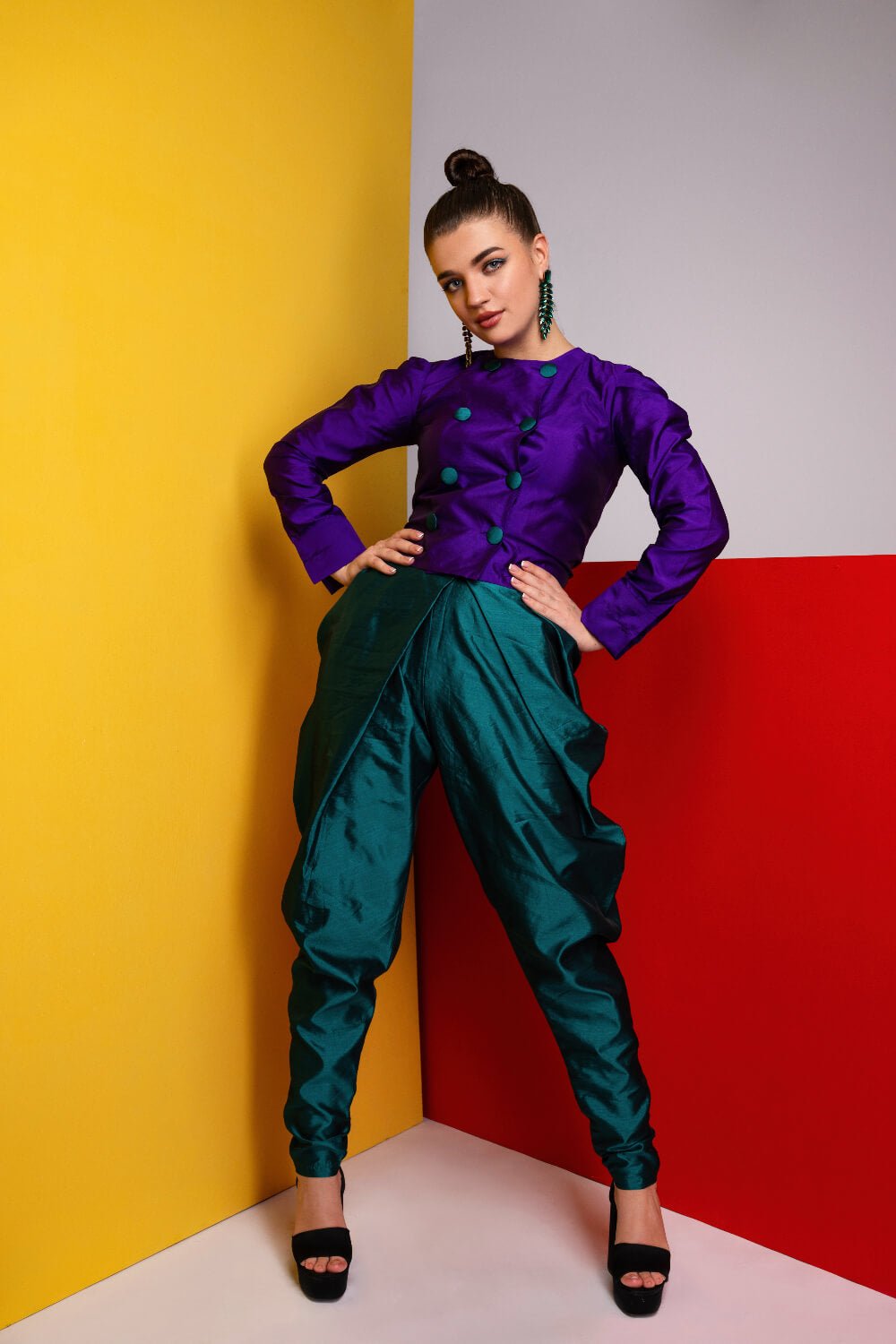 Taffeta Fusion Coord Set - Meeami Fashion