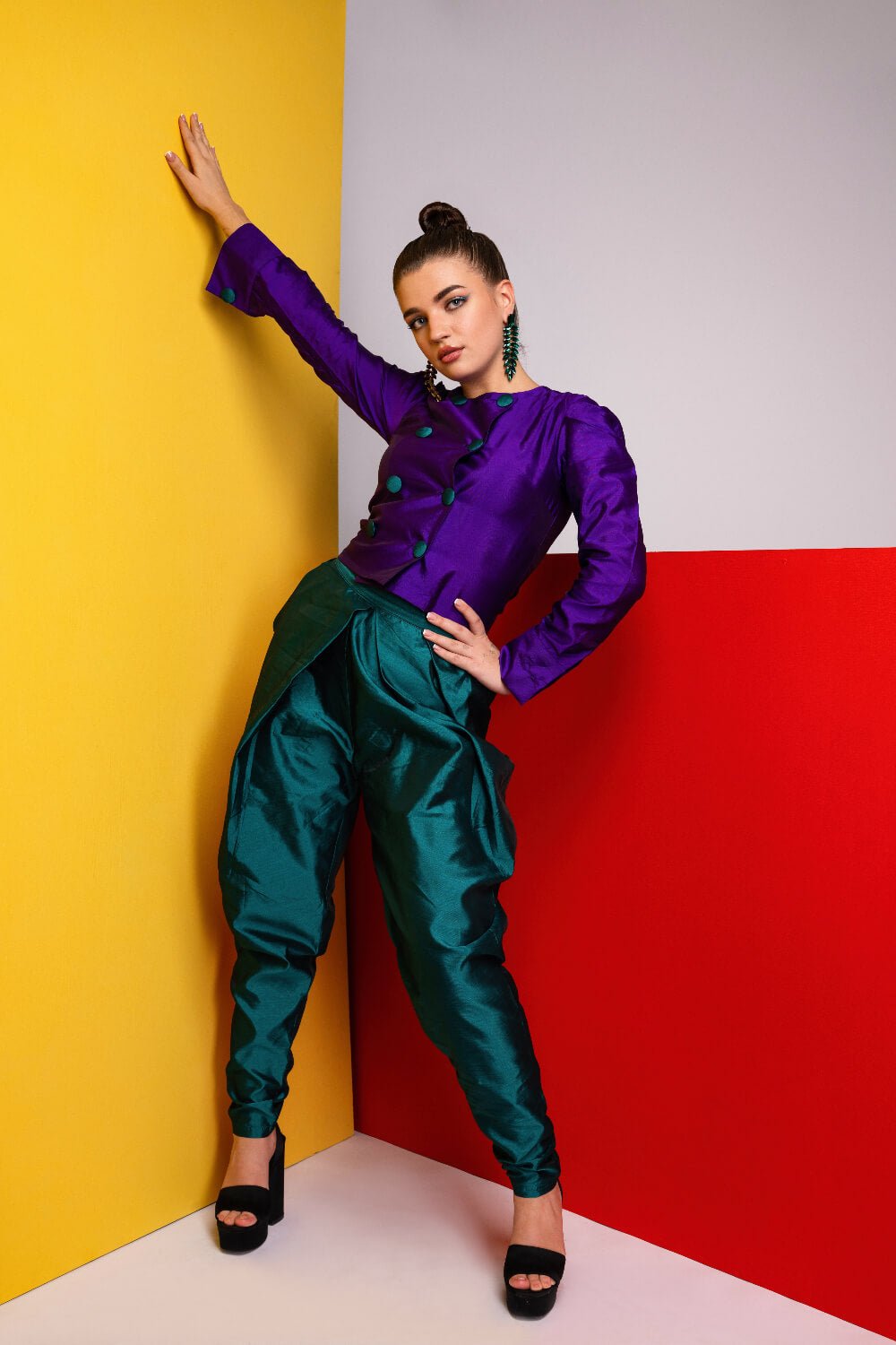 Taffeta Fusion Coord Set - Meeami Fashion