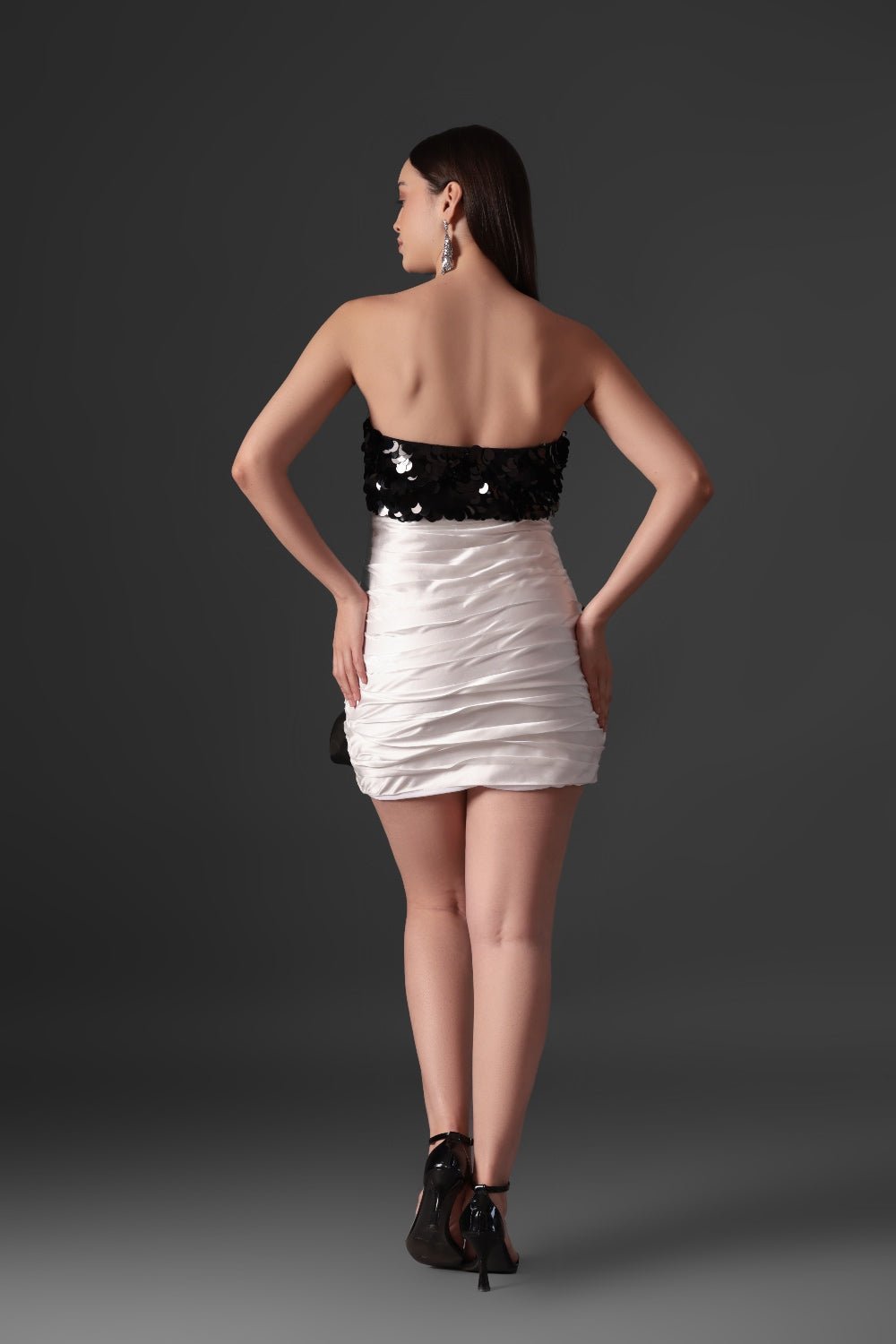 White Ivory Sequin Dress - Meeami Fashion