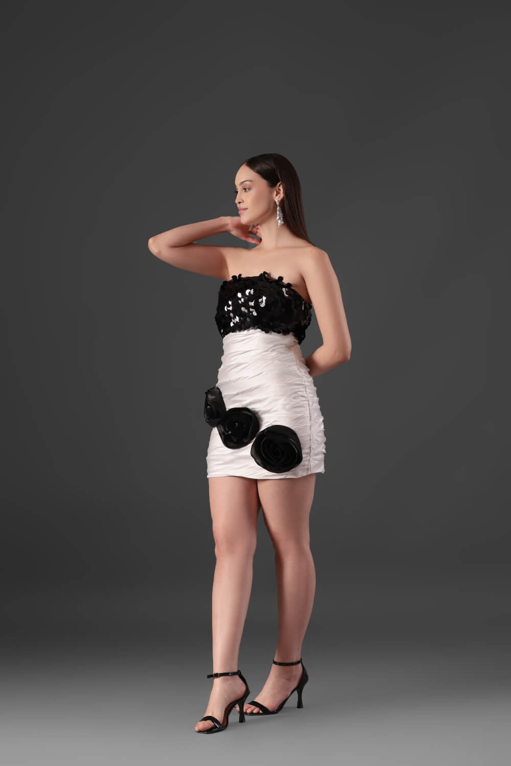 White Ivory Sequin Dress - Meeami Fashion