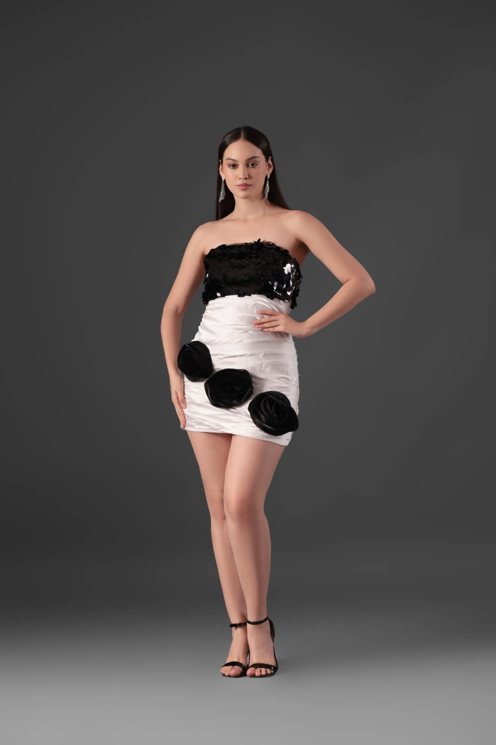 White Ivory Sequin Dress - Meeami Fashion