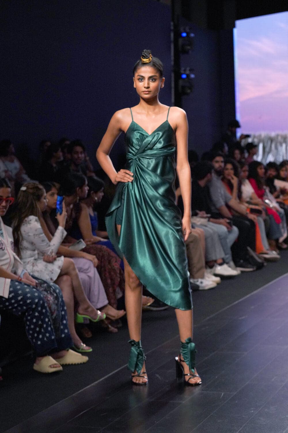 Satin Evergreen Dress - Luxury