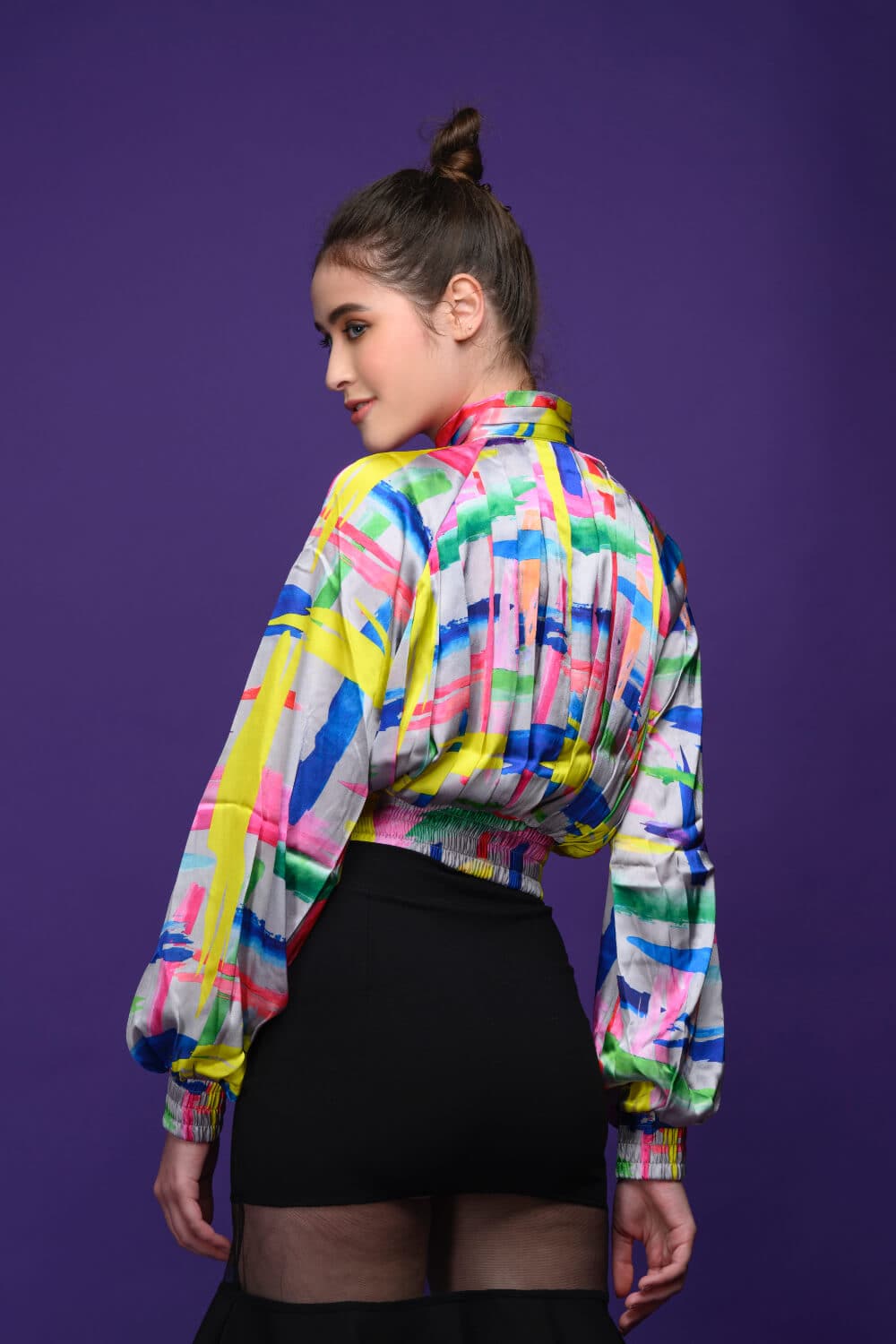 Long Sleeve Abstract Top - Meeami Fashion