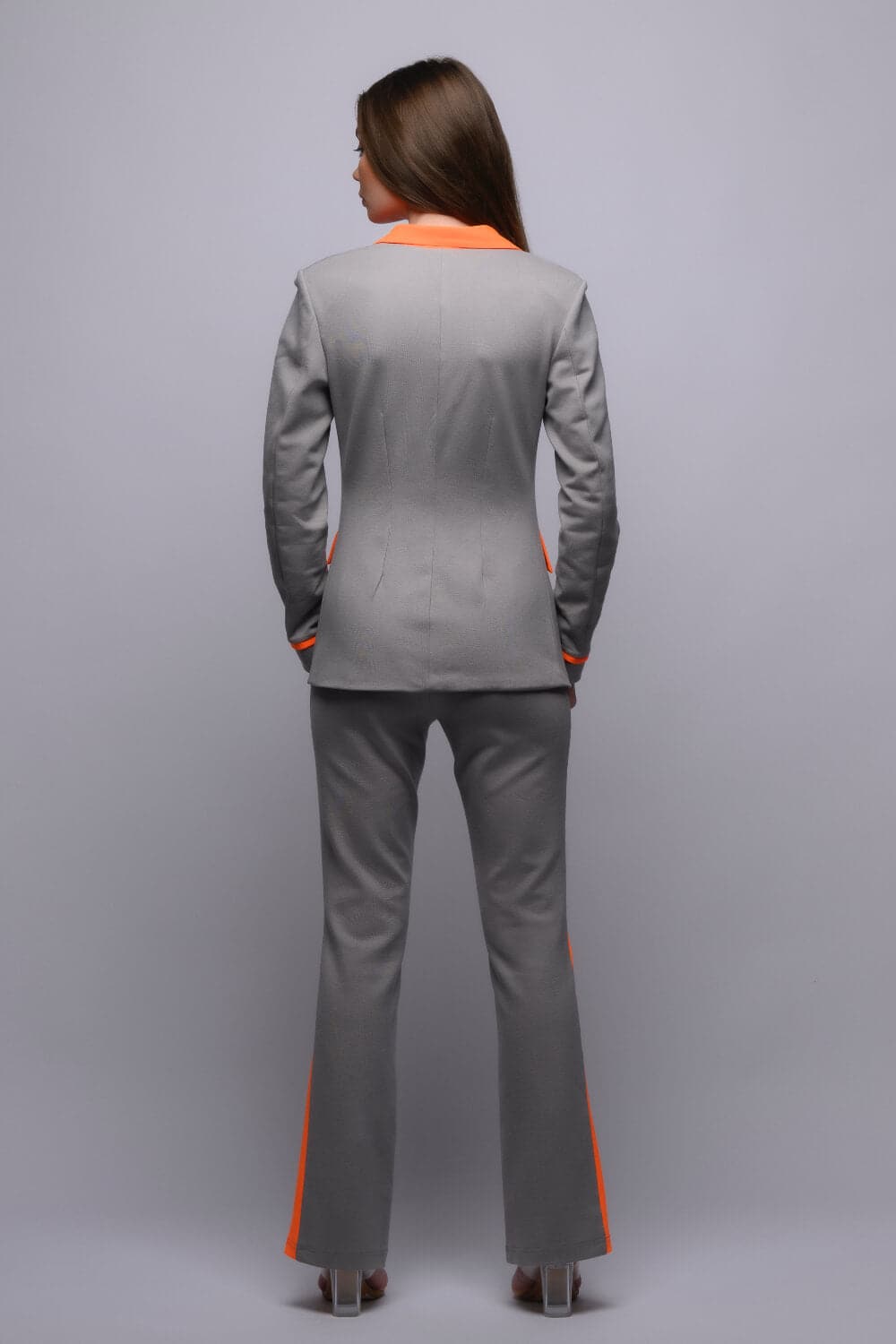 Nikkimorange - Orange Neon Blazer Set - Meeami Fashion