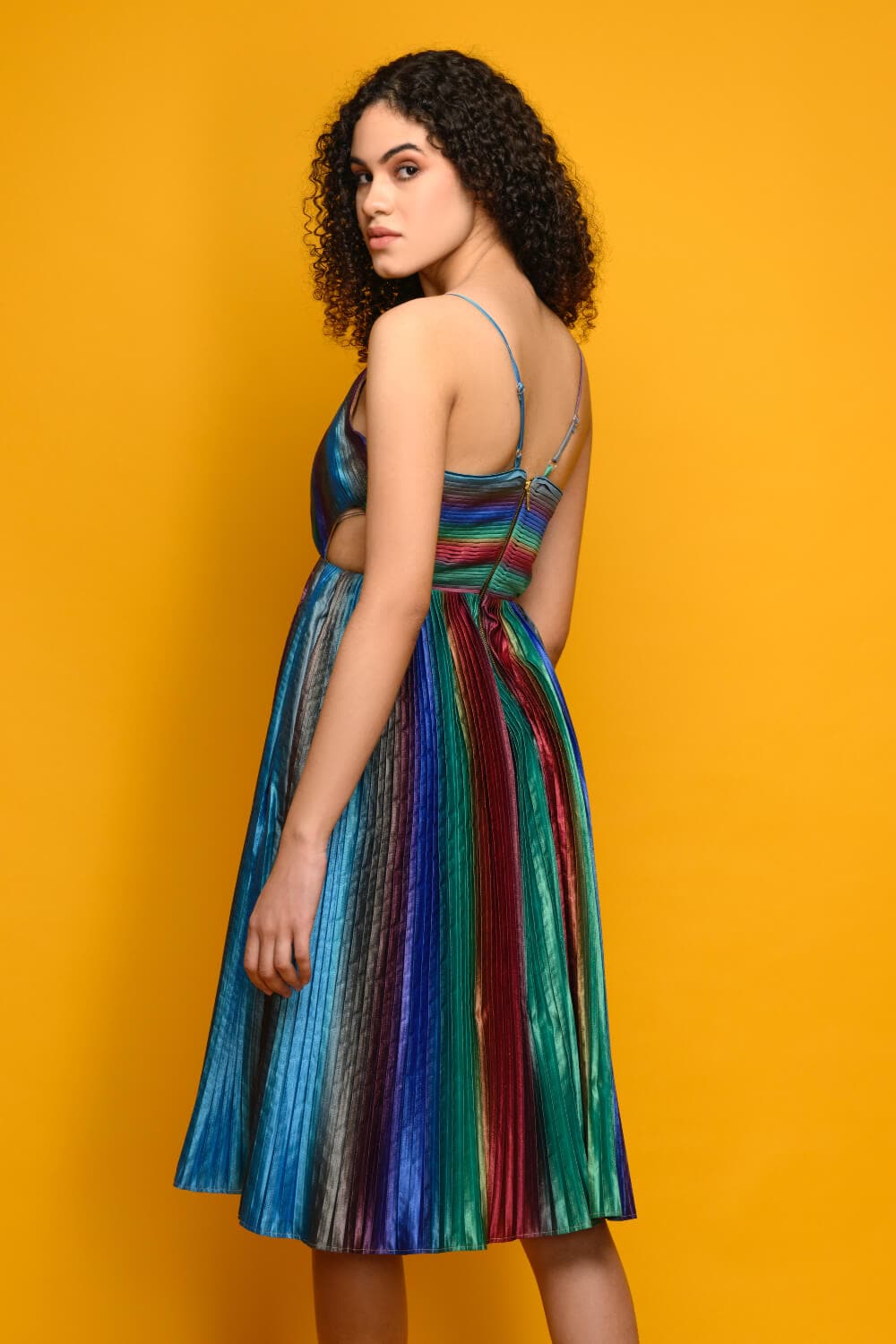 Satin Rainbow Dress - Meeami Fashion