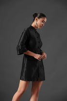 Allure Mandarin Dress - Black Fashion - Meeami Fashion