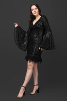 Black Cowl Dress - Meeami Fashion