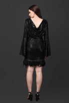 Black Cowl Dress - Meeami Fashion