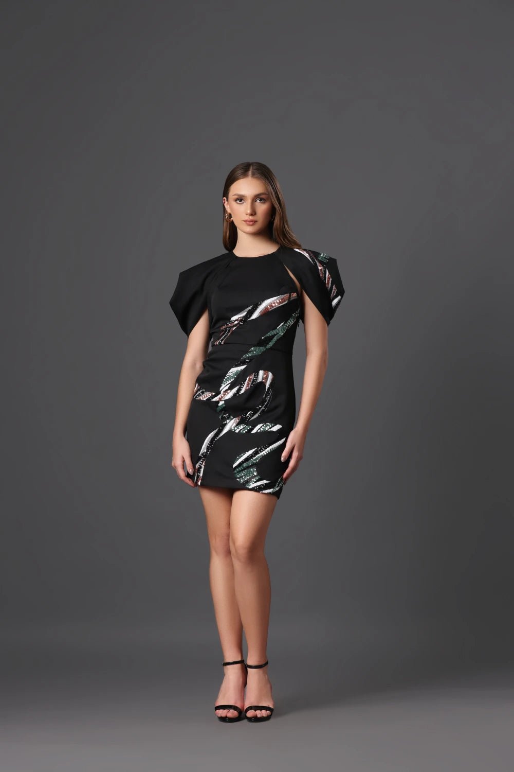 Black Luxe Dress - Designer Fashion - Meeami Fashion by Amit Bhardwaj