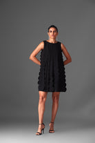 Black Scallop Dress - Black Elegance - Meeami Fashion