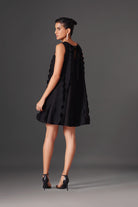 Black Scallop Dress - Black Elegance - Meeami Fashion
