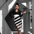 Black White Striped Dress - Party Cocktail Dress