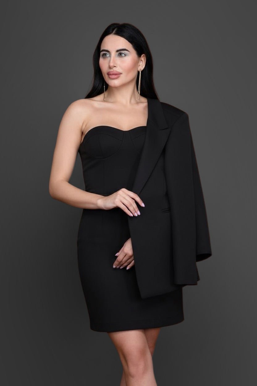 Capella Blazer Set - Black Elegance - Meeami Fashion