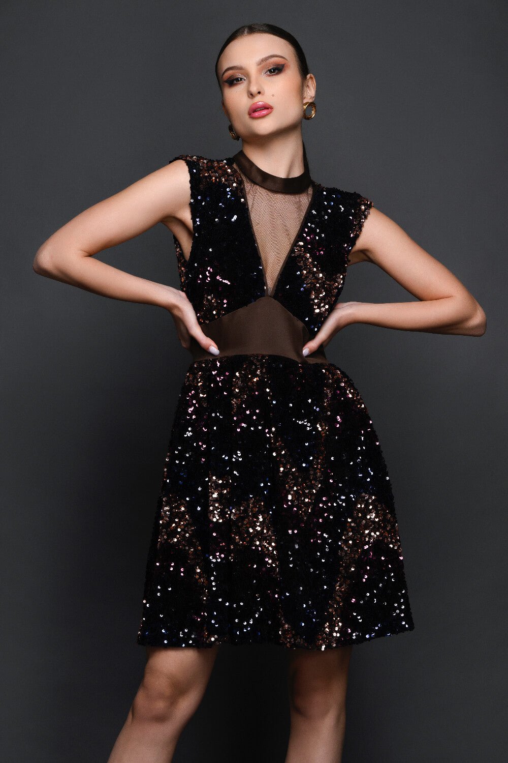 Choco Sequin Dress - Meeami Fashion