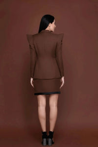 Chocolate Power Blazer Dress Ensemble