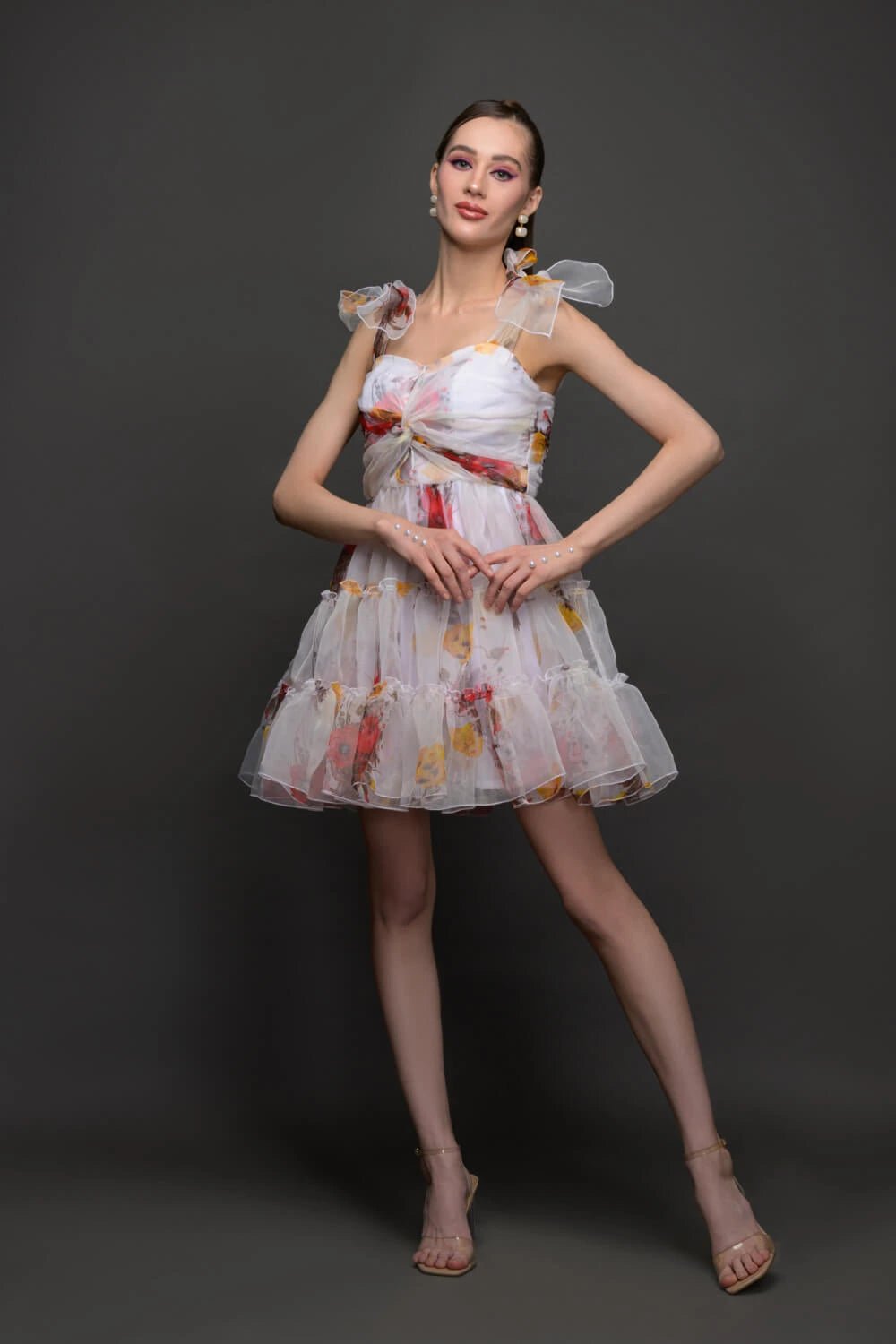 Floral Organza Dress - Summer Fashion - Meeami Fashion by Amit Bhardwaj